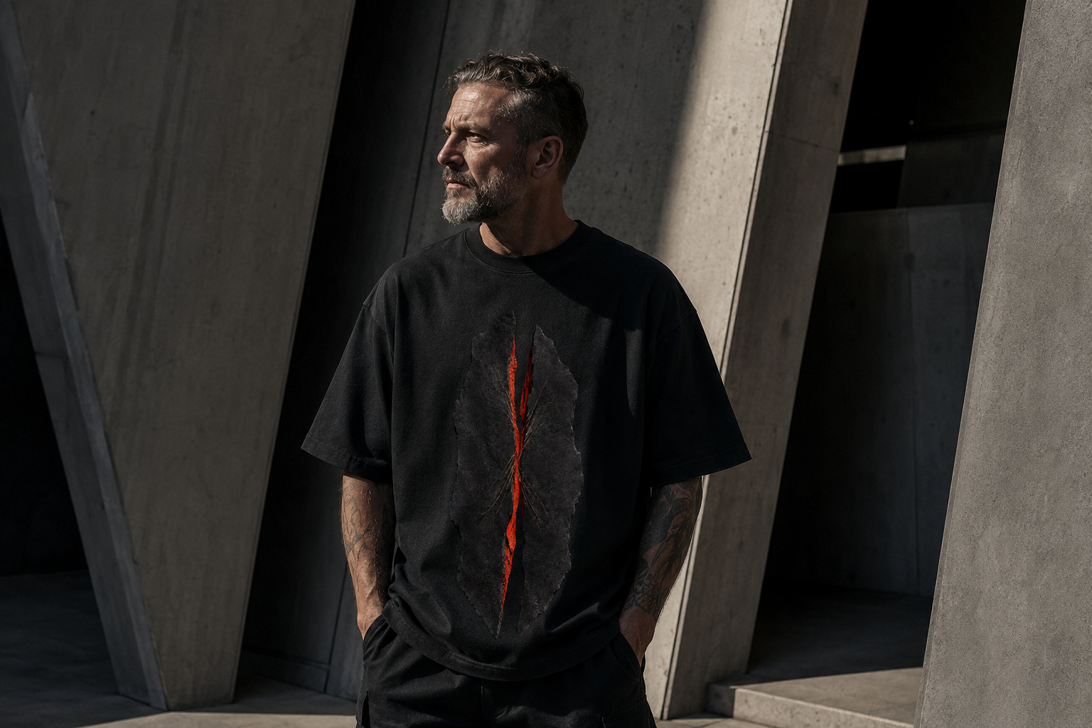 UWAGA LOCKED FORCE campaign in brutalist concrete architecture